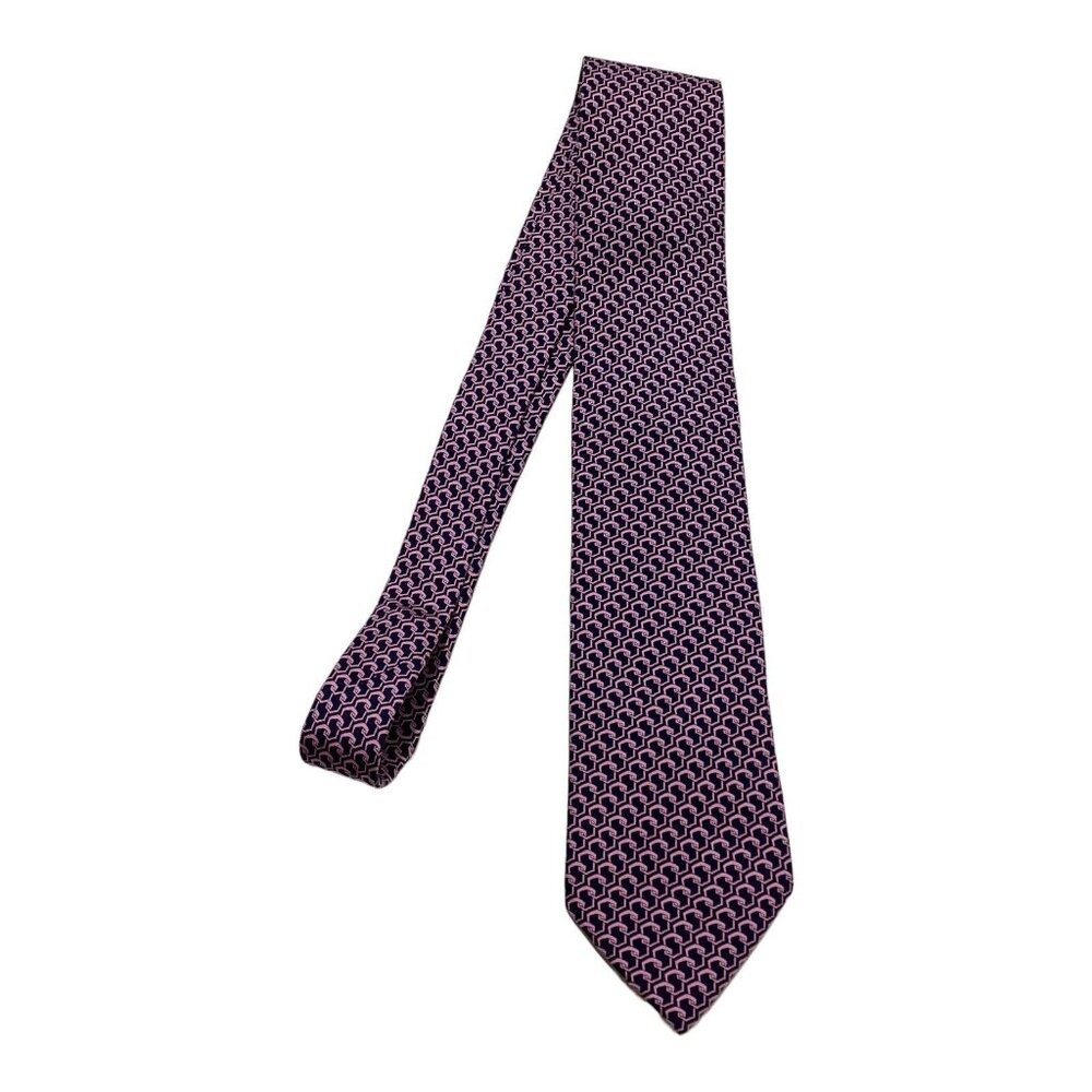 PATEK PHILIPPE Blue Pink Geometric Luxury Designer Silk Tie France W: 3.2" EX CD - Picture 7 of 7